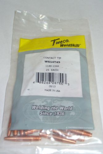 75 PCS,NEW  WS14T45/1140-1344 WELDSKILL,TWECO CONTACT TIP CONSUMABLE,MADE IN USA