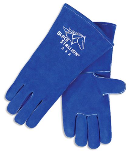 Black stallion general purpose blue leather womens xs small welding gloves for sale
