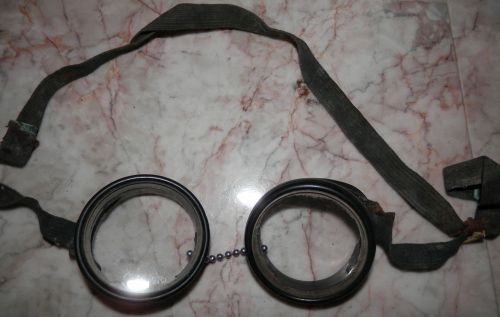 Vintage Round Black Plastic Metal Safety Goggles Glasses Steampunk Mesh Sides NR