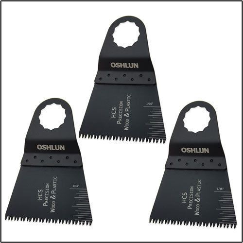 Oshlun mms-1103 2-2/3-inch standard hcs oscillating tool blade - 3 pack for sale