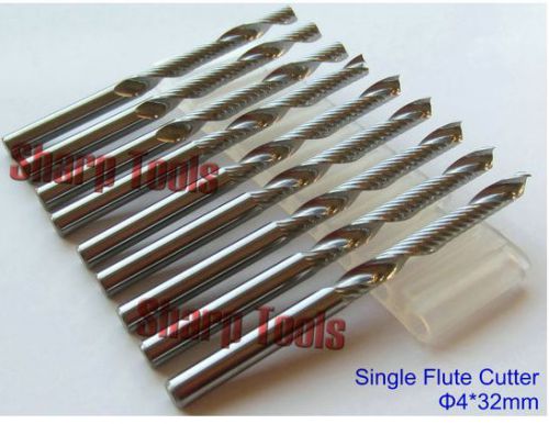 5pcs one/single flute spiral cnc router bits 4mm 32mm for sale