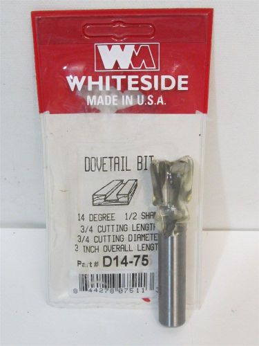Whiteside d14-75, 3/4&#034; x 3/4&#034;, 1/2&#034; shank, 14 degree, carbide dovetail bit for sale