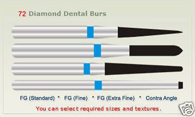 Pivo 72 diamond dental burs, select  shape /  sizes you need for sale