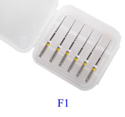 6pcs F1 25mm Dental Endo NiTi Files Endodontic Root Canal Rotary Twisted Tips