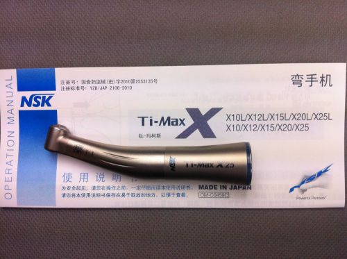 Dental NSK genuine Ti Max X25 Handpiec Contra Angel Push Button Chuck No-Optic