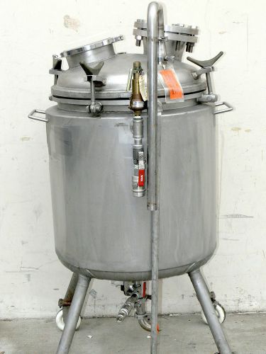 LETSCH 200 Liter Jacketed Stainless Steel Tank Bio Reactor Max Pressure 75 PSI