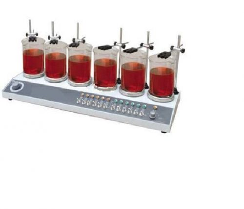 6 head multi-unit magnetic stirrer w/hotplate 2400rpm fast shipping for sale