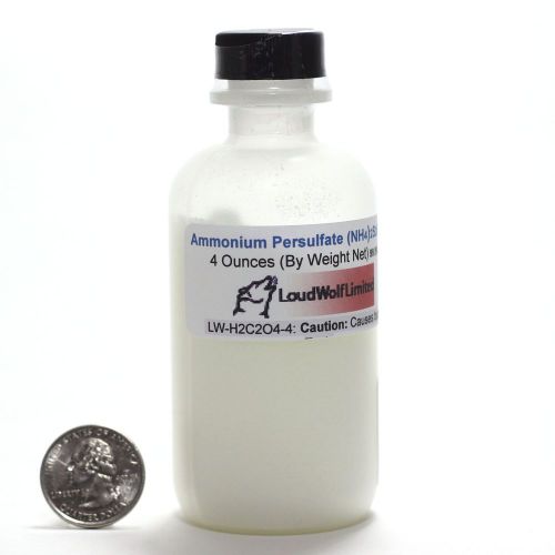 Ammonium Persulfate  (NH4)2S2O8 Dry Crystals 4 Ounces Dry weight 98%  Ultra Pure