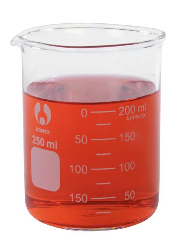 Borosilicate bomex glass beaker: 250ml laboratory for sale
