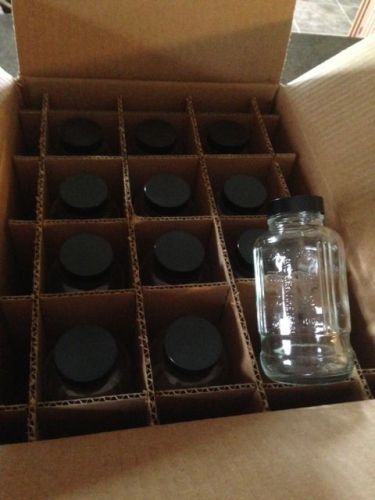 Wheaton 250ml Glass IV Bottles, Case of 12, with caps. NO-SOLV-IT media bottle