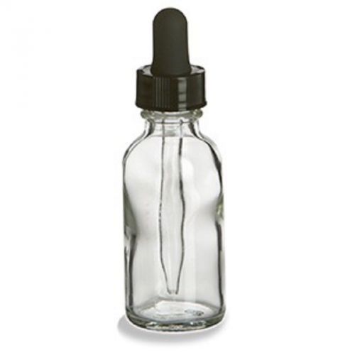 144pcs- 1 oz boston round glass bottle clear(30ml) - w/glass dropper for sale