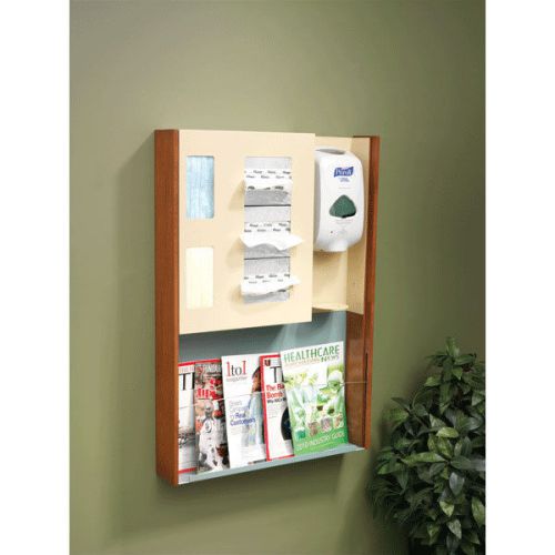 Infection control wall center - with magazine rack  22.25&#034;w x 4&#034;d x 32&#034;h 1 ea for sale