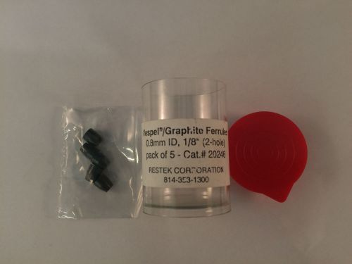 Vespel Graphite Ferrules 0.8mm ID, 1/8&#034; (2-Hole) Pack of 5 - Cat #20246 NEW!