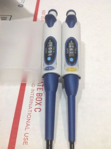 Set of 2 biohit mline single channel pipette m200, m1000, #3 for sale