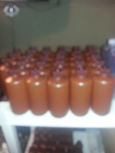 Nalgene Opaque Amber Narrow Mouth HDPE Bottles with Caps 500ml/160z (lot of 28)