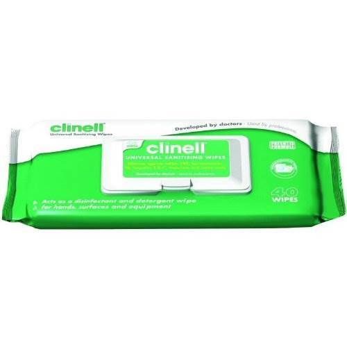 Clinell universal sanitising wipes x 40 effective against mrsa tb norovirus for sale