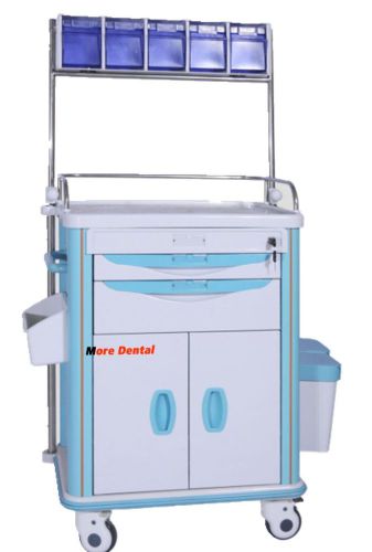 Medical anesthesia &amp; medicine trolley abs rolling trolley for dental clinic lab for sale