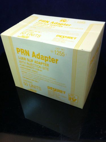 BOX OF 50 NEW DESERET PRN LUER SLIP ADAPTERS w/ INJECTION SITE REF 1255