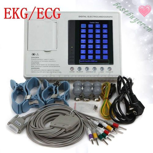 12-lead digital 3-channel electrocardiograph ecg/ekg machine multiple operation for sale
