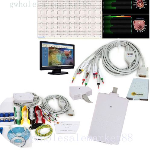 2014 Multi-functional 12-lead Resting PC-ECG /EKG Wokstation + free software FDA