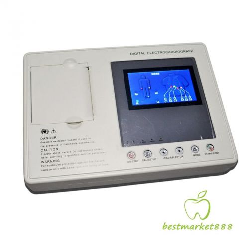5-inch Color LCD Portable Digital 3-channel Electrocardiograph ECG/EKG Machine