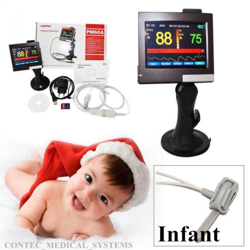 New pm60a color infant/neonate spo2 patient monitor/pulse oximeter w pc software for sale