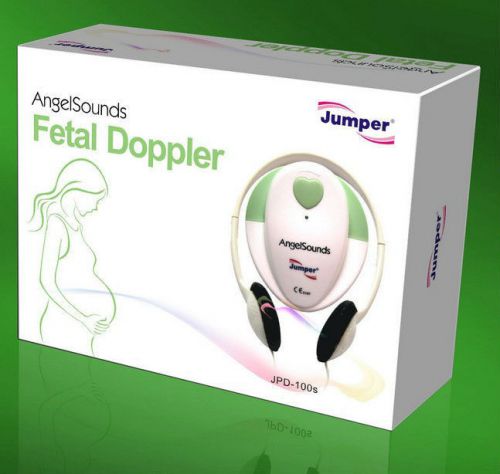 AngelSounds JPD-100S 3mhz fetal doppler (/Pink/Green Color) w/battery,gel