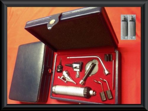 NEW Otoscope Ophthalmoscope Set ENT Surgical Instruments  +2 bulb + 1 Ear Forcep