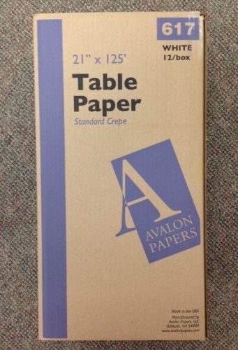 AVALON Table Paper Rolls 12 per case Crepe 21&#034;X125&#039; #617 Medical Physician