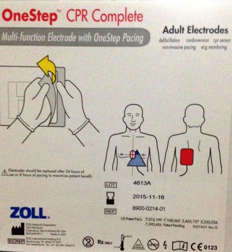 Zoll 8900-0214-01 OneStep Adult Resuscitation Electrodes. New Boxes