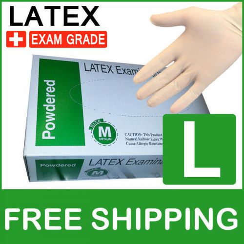 1000/Case Latex Disposable Gloves Powdered Exam (Nitrile Vinyl Free) Large L