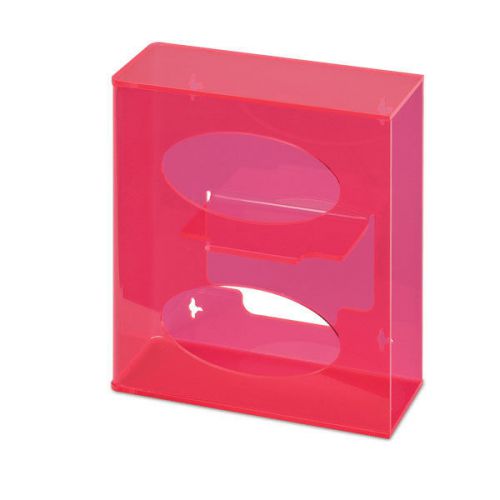 Fluorescent Side-Loading Acrylic Glove Dispenser - Double  Fluorescent Red 1 ea