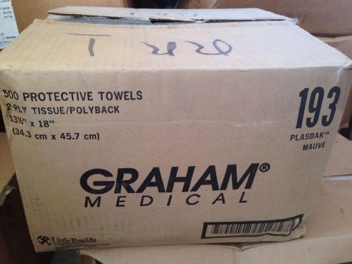 LOT OF 500 (1 CASE) GRAHAM MEDICAL PROTECTIVE TOWELS 2-PLY 13.5X18