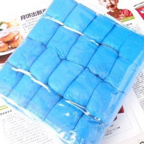 100PCS Blue Disposable Green Plastic No Odor Rain Waterproof Shoe Covers MSYP