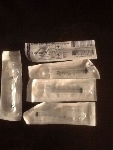 BD Safety-Lok Syringes 3cc(3ml), (5 syringes) preppers
