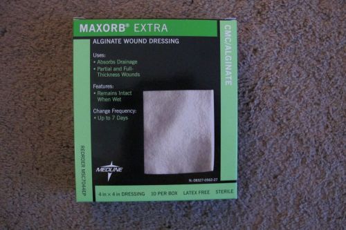 Medline maxorb extra msc7044ep 4&#034;x 4&#034; box of 10 calcium alginate dressing for sale