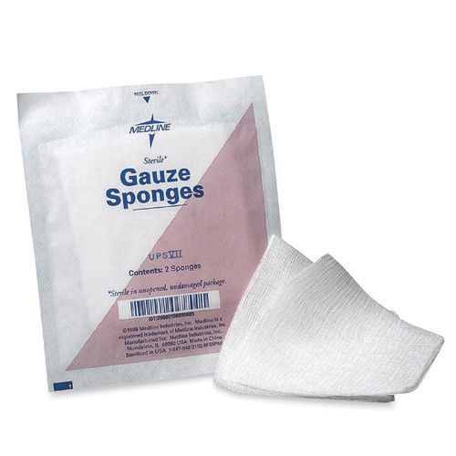 Medline gauze sponges, nonsterile, 4&#034;x4&#034;, 12 ply, 200/pk, white for sale