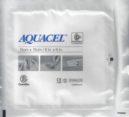 Lot (10) Pieces Aquacel Hydrofiber 6&#034;x6&#034; Dressings ConvaTec #177903 Exp 04/2016