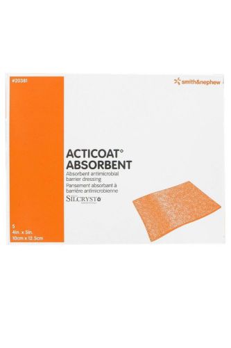 Acticoat Absorbent Dressing - 4&#034; x 5&#034; - 5 ct