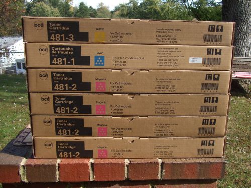 6 EA. OCE/IMAGISTICS COLOR TONER SET CM2510/4510  481-1/2/3  1 EA.Y/C &amp; 4EA. M