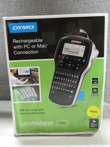 Dymo labelmanager 280 portable thermal label maker/printer w/ pc link cable for sale