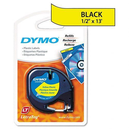 * Dymo 91332 LetraTag Tape, 1/2&#034;x13&#039;, Plastic, Hyper Yellow