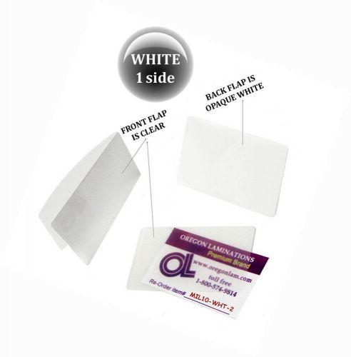 Qty 200 white/clear military card laminating pouches 2-5/8 x 3-7/8 lam-it-all for sale