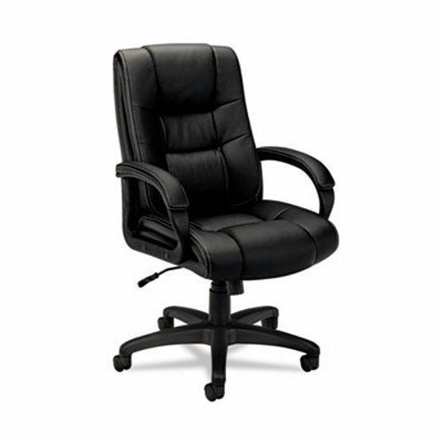 Basyx VL131 Executive High-Back Chair, Black Vinyl (BSXVL131EN11)