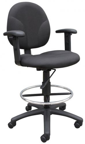 B1691 boss black fabric drafting stools with adjustable arms &amp; footring for sale