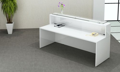 High gloss glass top reception desk counter new price includes vat for sale