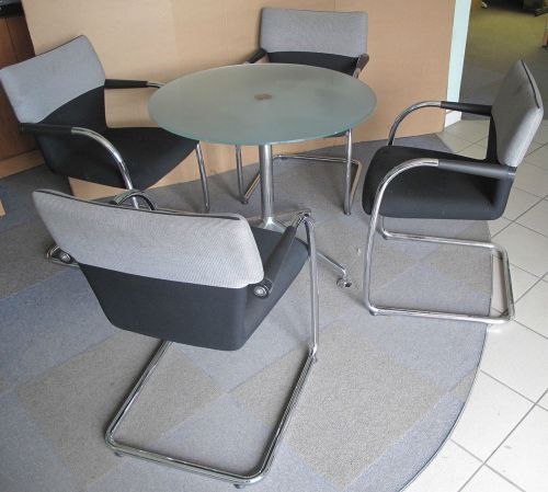Vitra Visastripes Cantilevered Designer Chair,Orangebox Glass Table,Meeting Room