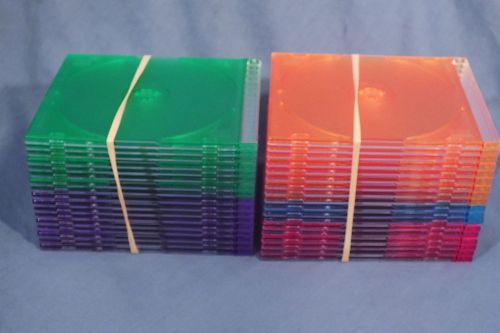 35 Slim Jewel Cases plastic multi colored CD/DVD