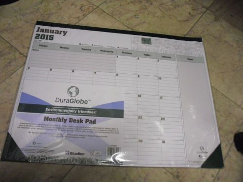 New 2015 blueline duraglobe monthly desk pad calendar, 22 x 17, redc177227 for sale