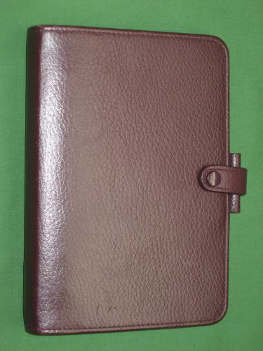 Personal ~1.0&#034;~ brown genuine leather filofax planner richmond binder organizer for sale